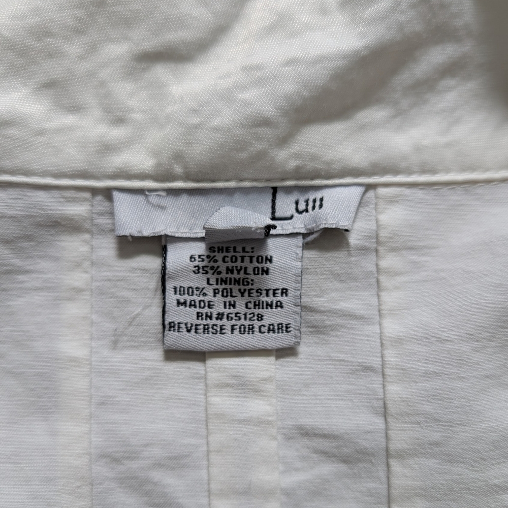 Luii White High Collar Half Sleeve Jacket Size Small - Picture 10 of 11
